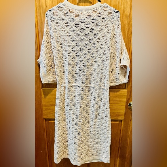 POL Crochet Open-Front Cardigan in Ivory - Picture 2 of 6